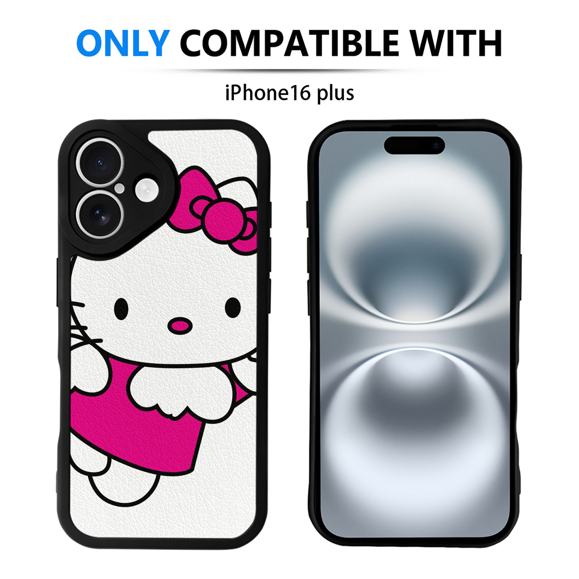 （画像用） Hello Kitty ハローキティ 【iPhone 16シリーズ対応】シリコンスマホケース（レザー調） 材質：シリコン